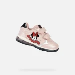 Geox Todo Baby Minnie Mouse Sneakers Antique Rose Size 23 Toddler Shoes Breathable Pearlescent Leather Effect Patent Design with Lights for Girls - Geox