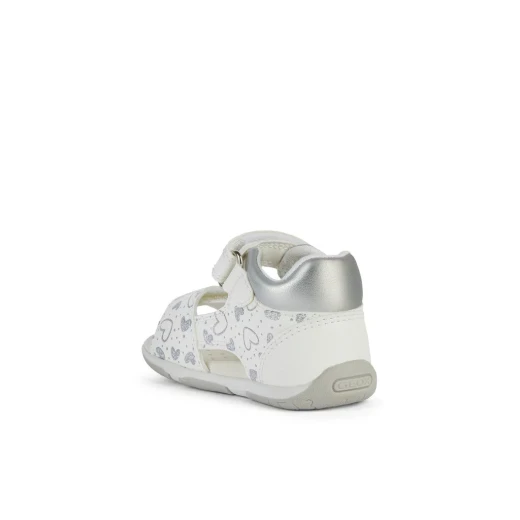 Tapuz Baby Girls Sandals White 26 Breathable Leatherette First Steps - Geox - Image 5