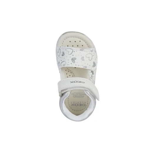 Tapuz Baby Girls Sandals White 26 Breathable Leatherette First Steps - Geox - Image 6