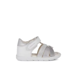 Geox Chalki Baby Sandals White 26 Lightweight Breathable Casual Style Nappa Suede Girls Shoes Easy Adjustment Flexible Sole Stable Gait Fast Delivery Easy Exchange