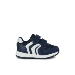 Geox Alben Baby Sneakers Navy Blue For Boys, Lightweight Breathable Suede and Mesh Design, Sporty Retro Style, Size 23, Comfortable for Little Adventurers