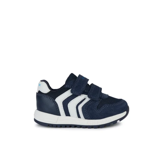 Geox Alben Baby Sneakers Navy Blue For Boys, Lightweight Breathable Suede and Mesh Design, Sporty Retro Style, Size 23, Comfortable for Little Adventurers - Geox - Image 2