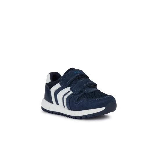Geox Alben Baby Sneakers Navy Blue For Boys, Lightweight Breathable Suede and Mesh Design, Sporty Retro Style, Size 23, Comfortable for Little Adventurers - Geox - Image 3