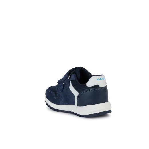Geox Alben Baby Sneakers Navy Blue For Boys, Lightweight Breathable Suede and Mesh Design, Sporty Retro Style, Size 23, Comfortable for Little Adventurers - Geox - Image 4