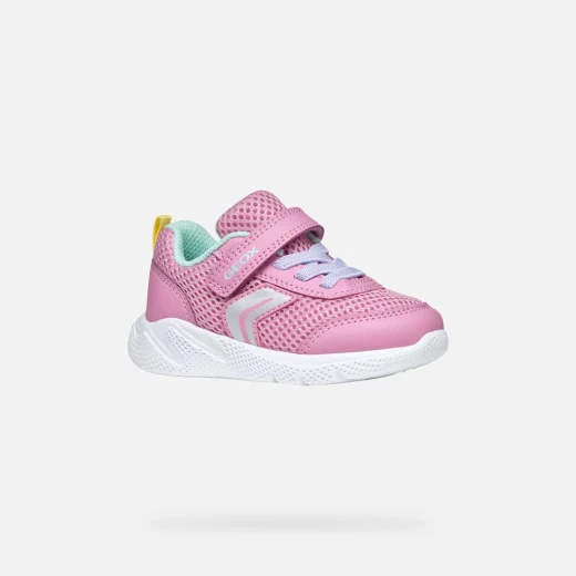 Sprintye Baby Girls Sneakers Pink 24 Breathable Mesh Running Shoes - Geox - Image 4