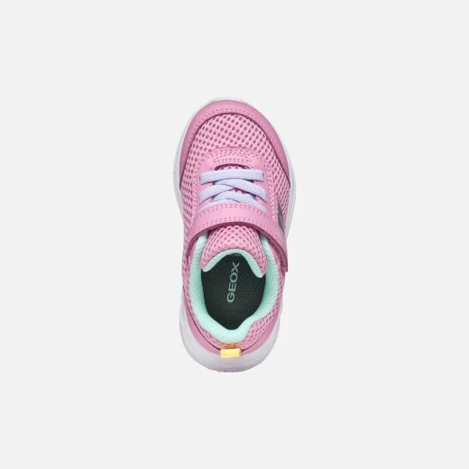 Sprintye Baby Girls Sneakers Pink 24 Breathable Mesh Running Shoes - Geox - Image 6