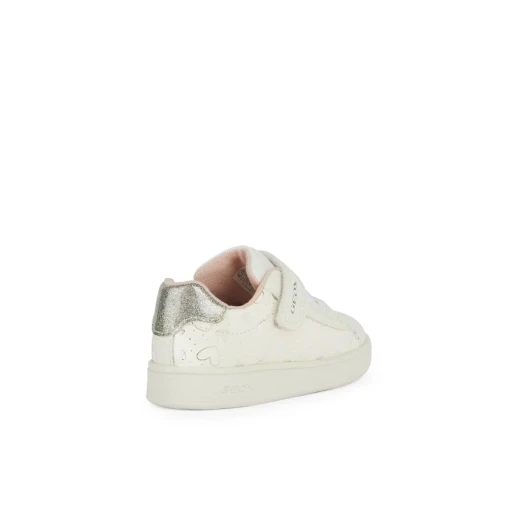 Geox Eclyper Baby Girls Sneakers White 22 Comfortable Breathable Low Cut Tennis Court Vibe Leather Effect Glitter Patent Leather Effect Easy Exchange Fast Delivery - Geox - Image 5