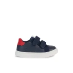 Nashik Baby Navy Blue Sneakers Lightweight Breathable Low Cut Casual Style Shoes for Babies Featuring Nappa and Suede Construction With Double Riptape Closure, Size 23 - Geox