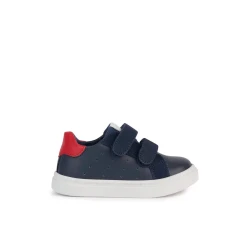Nashik Baby Navy Blue Sneakers Lightweight Breathable Low Cut Casual Style Shoes for Babies Featuring Nappa and Suede Construction With Double Riptape Closure, Size 23
