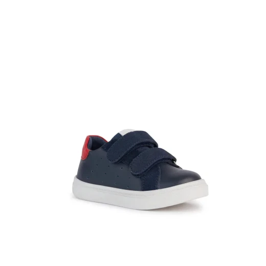 Nashik Baby Navy Blue Sneakers Lightweight Breathable Low Cut Casual Style Shoes for Babies Featuring Nappa and Suede Construction With Double Riptape Closure, Size 23 - Geox - Image 3
