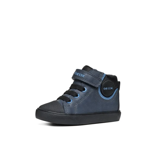 Geox Gisli Baby Boys' Retro Mid-Cut Sneakers Navy Blue Nylon and Waxed Leather Effect Upper Comfortable Breathable Design Size 25 Fast Delivery Easy Exchange - Gisli baby - Image 13