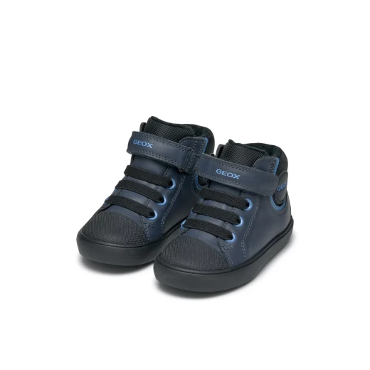 Geox Gisli Baby Boys' Retro Mid-Cut Sneakers Navy Blue Nylon and Waxed Leather Effect Upper Comfortable Breathable Design Size 25 Fast Delivery Easy Exchange - Gisli baby - Image 21