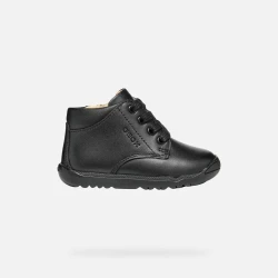 Geox Macchia Baby First Steps Sneakers Black Nappa Leather 21