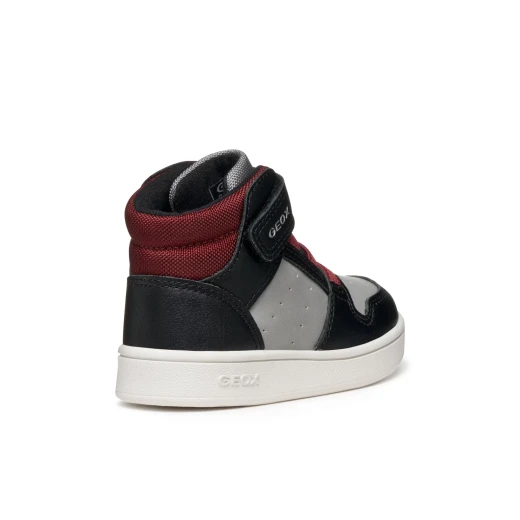 Eclyper Baby Boys Mid Cut Basketball Sneakers in Black, Sporty Leather Effect Design, Comfortable Fit, Available in Size 22, Perfect for Everyday Wear and Stylish Outings - Geox - Image 4