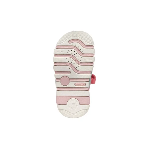 Iupidoo Baby Sandal Salmon, Flexible Cushioned First Steps for Baby Girls, Hi-Shine Fabric and Leather Effect, Size 24, Sporty Casual Vibe - Geox - Image 10