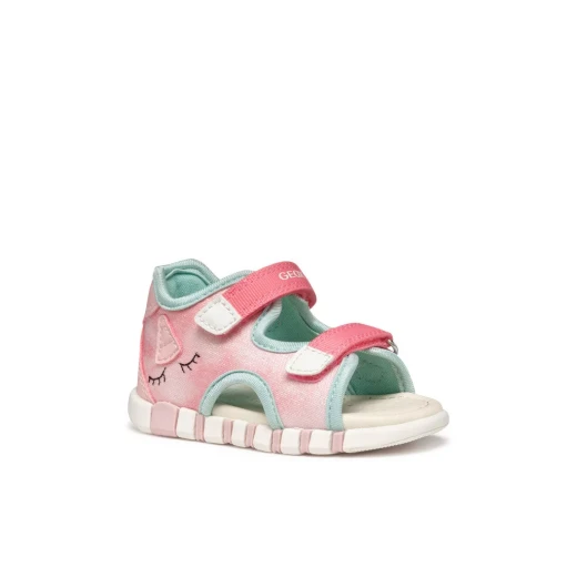Iupidoo Baby Sandal Salmon, Flexible Cushioned First Steps for Baby Girls, Hi-Shine Fabric and Leather Effect, Size 24, Sporty Casual Vibe - Geox - Image 6