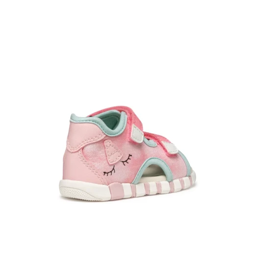Iupidoo Baby Sandal Salmon, Flexible Cushioned First Steps for Baby Girls, Hi-Shine Fabric and Leather Effect, Size 24, Sporty Casual Vibe - Geox - Image 8