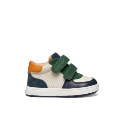 Biglia Baby First Steps Sneakers Green Nappa Leather and Suede Mid Cut Design for Baby Boys Size 23 Italian Podiatrist Approved Comfortable and Stylish