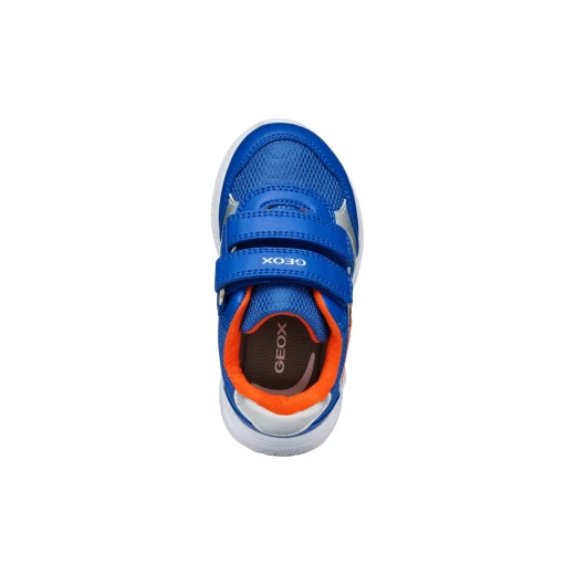 Geox Sprintye Baby Blue Sneakers Breathable Mesh Leather Effect Low Cut Running Shoe Style for Baby Boys Size 23 Comfortable and Stylish - Geox - Image 18