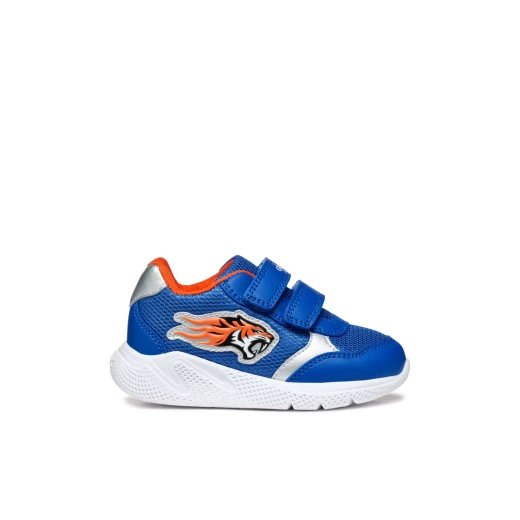 Geox Sprintye Baby Blue Sneakers Breathable Mesh Leather Effect Low Cut Running Shoe Style for Baby Boys Size 23 Comfortable and Stylish - Geox - Image 2