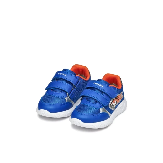 Geox Sprintye Baby Blue Sneakers Breathable Mesh Leather Effect Low Cut Running Shoe Style for Baby Boys Size 23 Comfortable and Stylish - Geox - Image 8