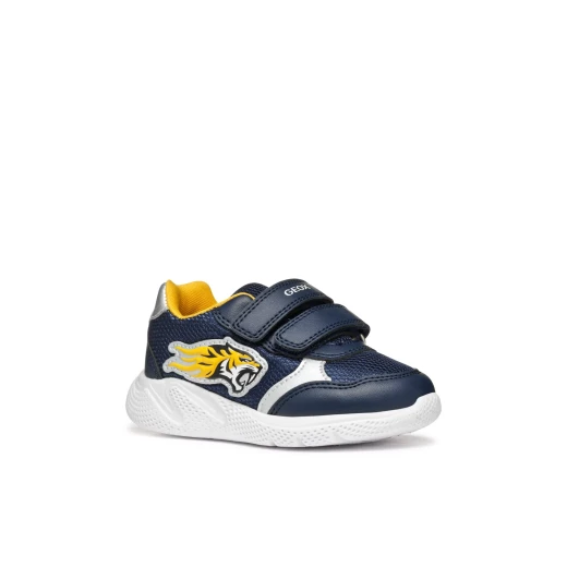 Geox Sprintye Baby Sneakers Navy Blue 22 Low Cut Breathable Mesh and Leather Effect Baby Boy Shoes Comfortable Running Shoe Aesthetic Modern Design SKU B554UB.01454.C4229 - Geox - Image 4
