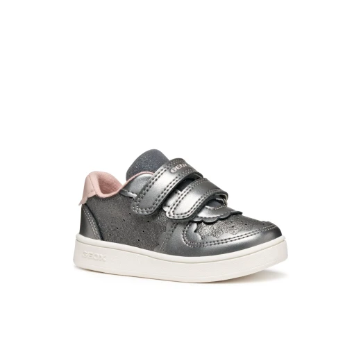 Eclyper Baby Girls Sneakers Grey Pearlescent Leather Effect 27 - Geox - Image 3