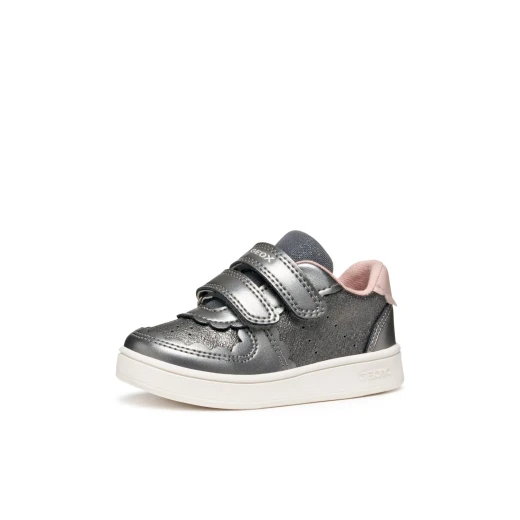 Eclyper Baby Girls Sneakers Grey Pearlescent Leather Effect 27 - Geox - Image 4