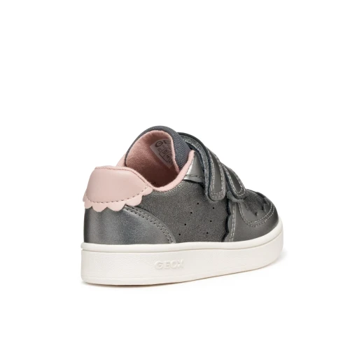 Eclyper Baby Girls Sneakers Grey Pearlescent Leather Effect 27 - Geox - Image 5