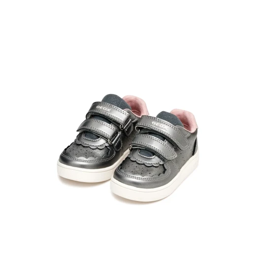 Eclyper Baby Girls Sneakers Grey Pearlescent Leather Effect 27 - Geox - Image 7