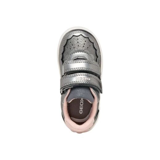 Eclyper Baby Girls Sneakers Grey Pearlescent Leather Effect 27 - Geox - Image 9