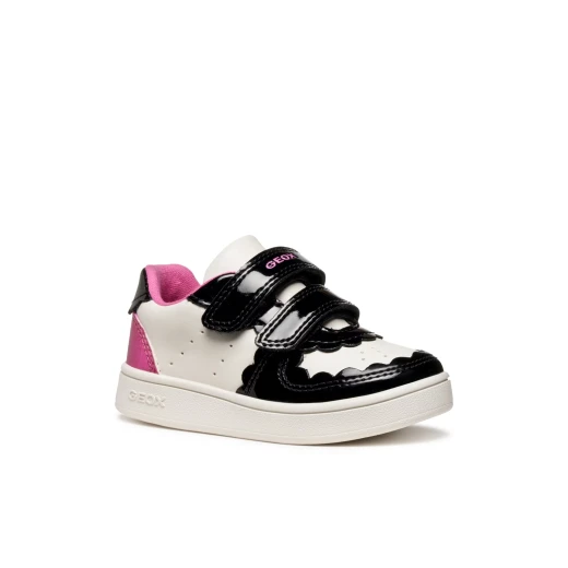 Eclyper Baby Girls Sneakers White Patent Leather Effect Sporty Design for Daily Wear Size 27 Crafted from Leather Effect Material Perfect for Little Feet - Geox - Image 3