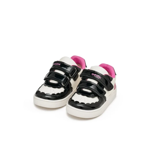 Eclyper Baby Sporty Sneakers for Baby Girls White Patent Detailing Size 26 Durable Leather Effect Comfortable Everyday Wear B555MA.05402.C0404 Fashionable Design - Geox - Image 7
