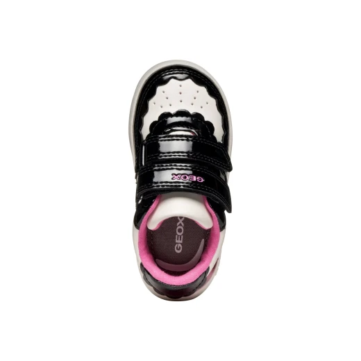 Eclyper Baby Girls Sneakers White Patent Leather Effect Sporty Design for Daily Wear Size 27 Crafted from Leather Effect Material Perfect for Little Feet - Geox - Image 9