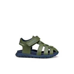 FUSBETTO Baby Zapito First Steps Sandals Sage Green Size 26 for Baby Boys Crafted from Canvas and Leather Effect Material Comfortable for Everyday Wear