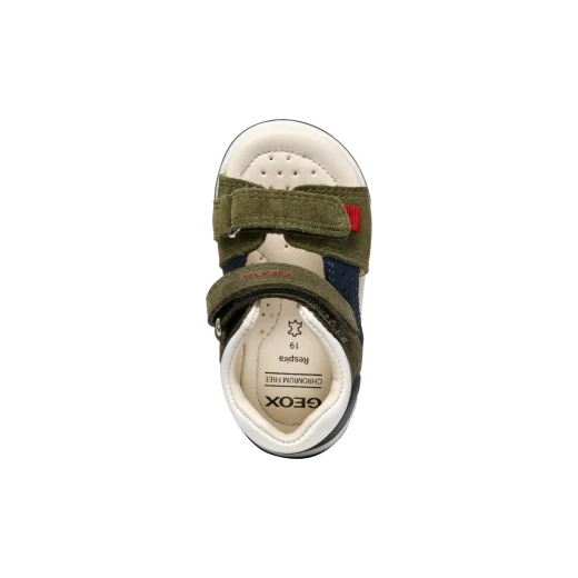 Zapito Baby Boys' First Steps Sandals in Green Suede and Waxed Leather, Closed Back Design for Comfort and Support, Size 24 - Geox - Image 10