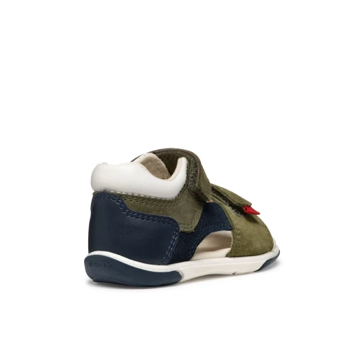 Zapito Baby Boys' First Steps Sandals in Green Suede and Waxed Leather, Closed Back Design for Comfort and Support, Size 24 - Geox - Image 6