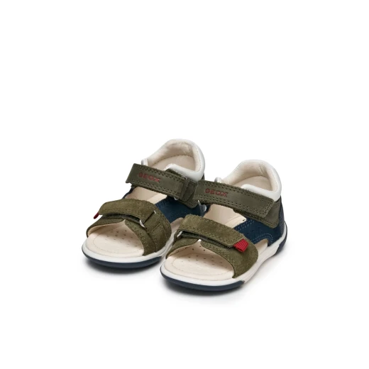 Zapito Baby Boys' First Steps Sandals in Green Suede and Waxed Leather, Closed Back Design for Comfort and Support, Size 24 - Geox - Image 8
