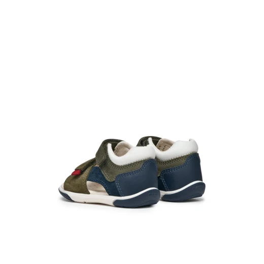 Zapito Baby Boys' First Steps Sandals in Green Suede and Waxed Leather, Closed Back Design for Comfort and Support, Size 24 - Geox - Image 9