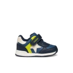RISHON BABY Navy Lightweight First Steps Sneakers for Baby Boys, Leather Effect & Nylon Construction, Size 23 - Rishon