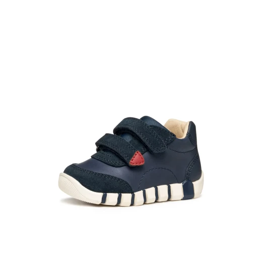 IUPIDOO Baby Boys' Navy Blue Sneakers with Waxed Leather and Suede Upper, Sporty Design, Flexible Sole, and Cushioned Insole, Size 23 for Everyday Wear - Geox - Image 4