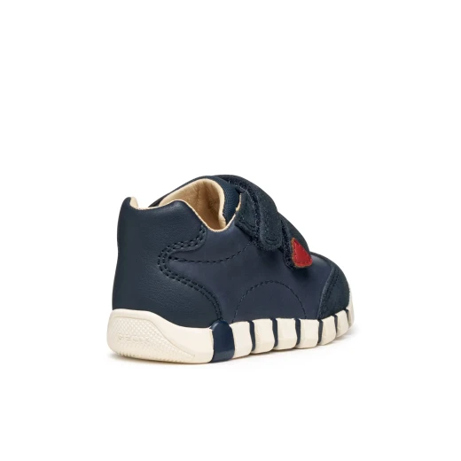 IUPIDOO Baby Boys' Navy Blue Sneakers with Waxed Leather and Suede Upper, Sporty Design, Flexible Sole, and Cushioned Insole, Size 23 for Everyday Wear - Geox - Image 5