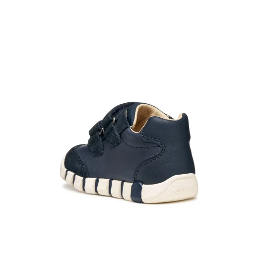 IUPIDOO Baby Boys' Navy Blue Sneakers with Waxed Leather and Suede Upper, Sporty Design, Flexible Sole, and Cushioned Insole, Size 23 for Everyday Wear - Geox - Image 6