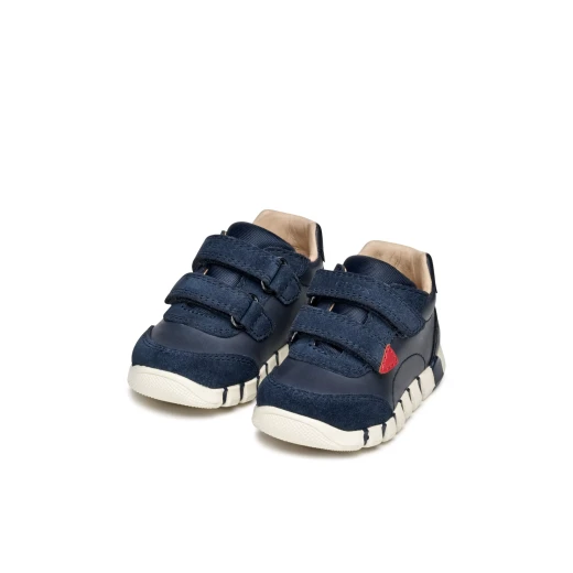 IUPIDOO Baby Boys' Navy Blue Sneakers with Waxed Leather and Suede Upper, Sporty Design, Flexible Sole, and Cushioned Insole, Size 23 for Everyday Wear - Geox - Image 7