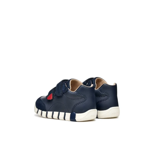 IUPIDOO Baby Boys' Navy Blue Sneakers with Waxed Leather and Suede Upper, Sporty Design, Flexible Sole, and Cushioned Insole, Size 23 for Everyday Wear - Geox - Image 8