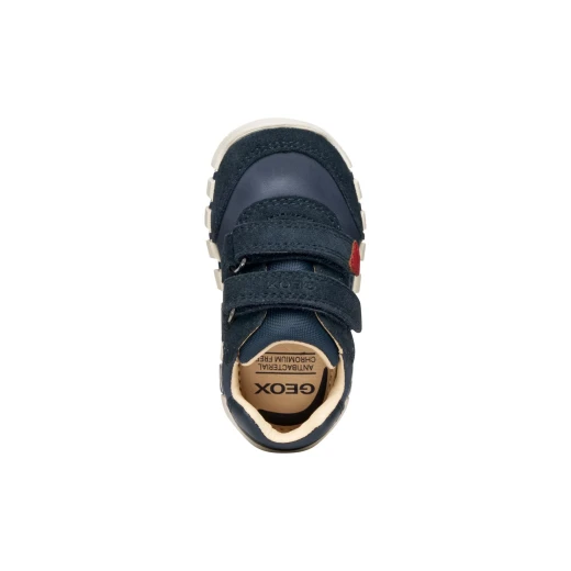 IUPIDOO Baby Boys' Navy Blue Sneakers with Waxed Leather and Suede Upper, Sporty Design, Flexible Sole, and Cushioned Insole, Size 23 for Everyday Wear - Geox - Image 9