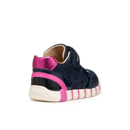 IUPIDOO Baby First Steps Sneaker NAVY 23 for Baby Girls Printed SuedeLike Material Leather Effect Double Riptape Closure Flexy Cushioning Design Comfort Exploration Support - Geox - Image 5