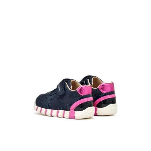 IUPIDOO Baby First Steps Sneaker NAVY 23 for Baby Girls Printed SuedeLike Material Leather Effect Double Riptape Closure Flexy Cushioning Design Comfort Exploration Support - Geox - Image 8