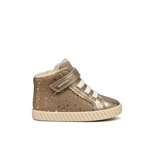 Geox Mirrorless Baby Sneaker Dark Beige for Baby Girls Size 22 Suede Like and Pearlescent Leather Effect Material Sporty Casual Style for Little Explorers - Geox - Image 2