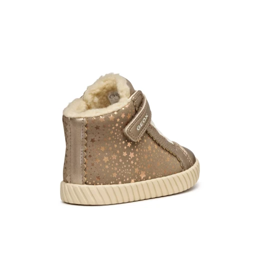 Geox Mirrorless Baby Sneaker Dark Beige for Baby Girls Size 22 Suede Like and Pearlescent Leather Effect Material Sporty Casual Style for Little Explorers - Geox - Image 4